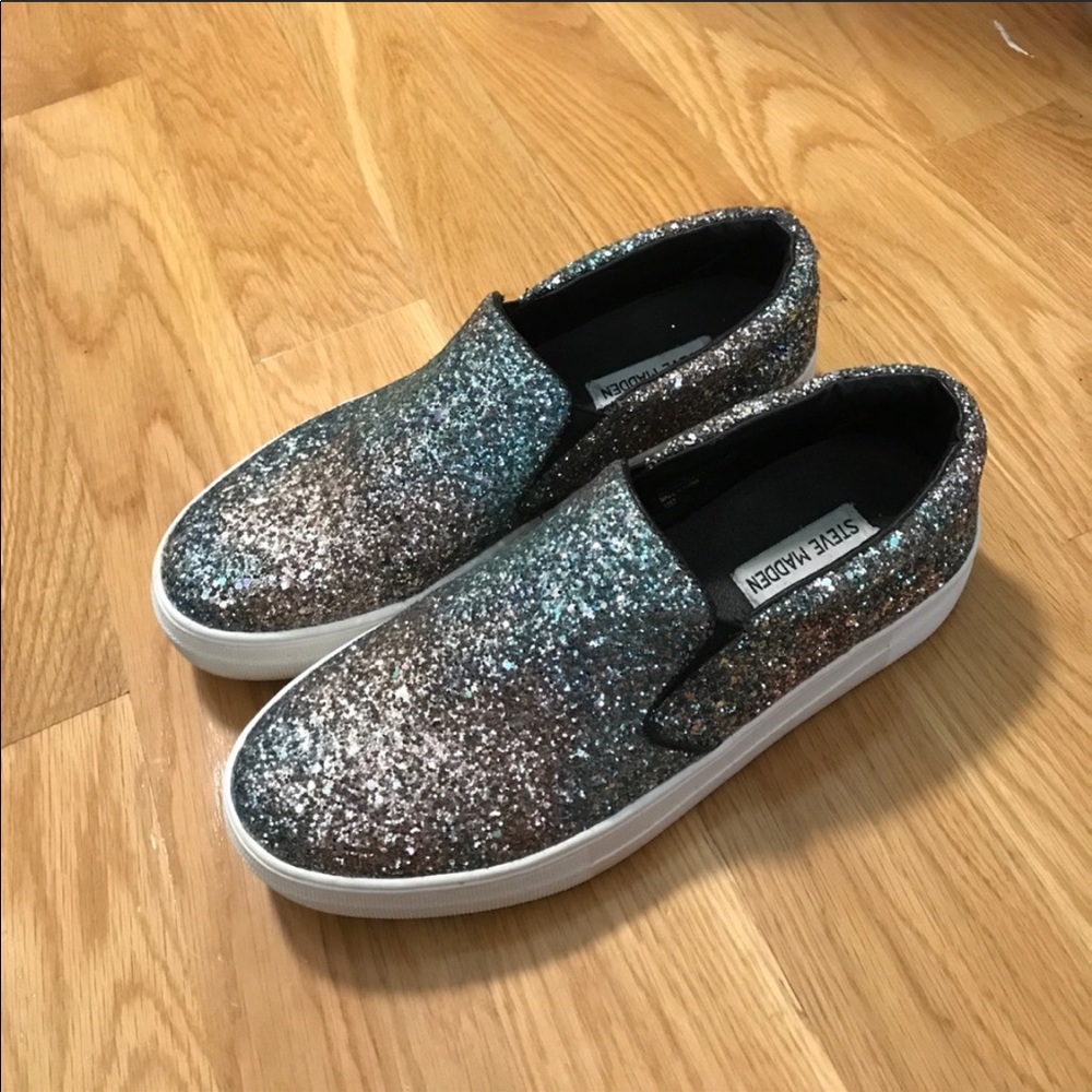 Steve Madden glitter slip on.